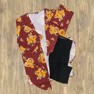 Burgundy Floral Kimono